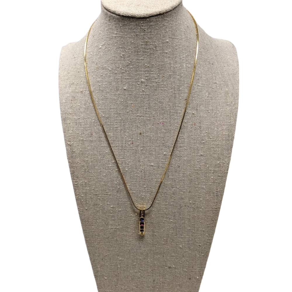 Lia Sophia Ultraviolet Rhinestone Pendant Necklace Gold Tone Chain NWT - Picture 2 of 11